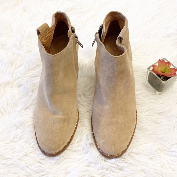 MADEWELL | Taupe Suede Heel Ankle booties women’s 9.5 - Picture 3 of 8